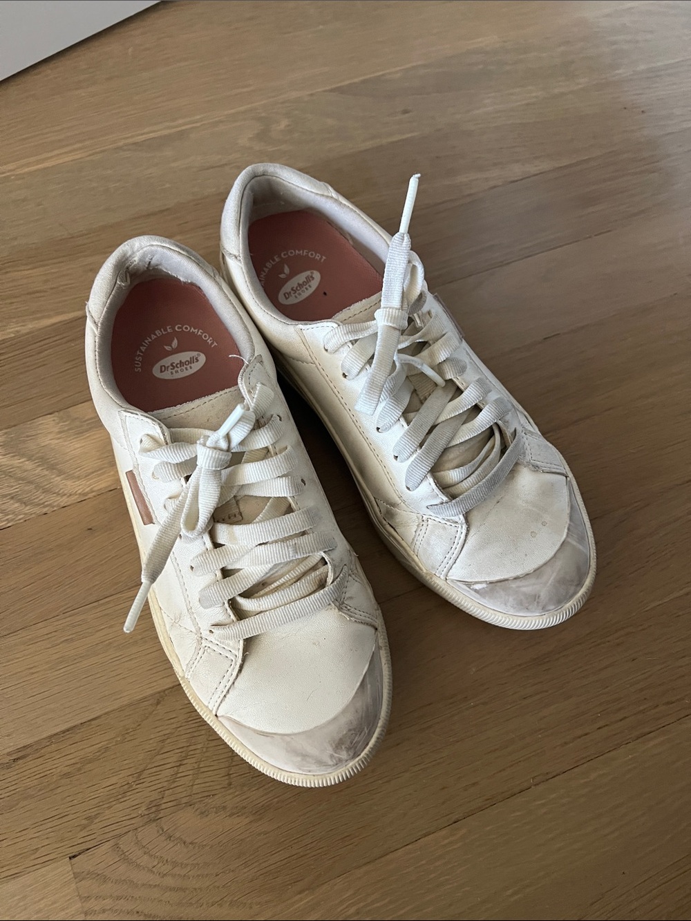 Dr. Scholl's Women's Off-White Lace-Up Comfort Sneakers